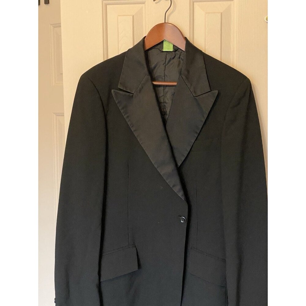 After Six Black Tuxedo Jacket Men's 40 Extra Long Single Breasted 1 Button - Picture 3 of 9